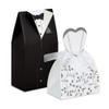 BEISHIDA Small Wedding Party, Bride and Groom Candy Boxes for Bridal Shower Decorations Dress and Tuxedo Favor Boxes 50pcs view 1