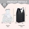 BEISHIDA Small Wedding Party, Bride and Groom Candy Boxes for Bridal Shower Decorations Dress and Tuxedo Favor Boxes 50pcs view 2