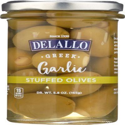 Delallo Olive Garlic Stuffed, 5.8 Oz (Pack Of 6)