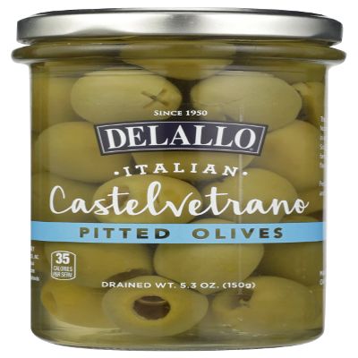 Delallo Olives Pitted Castlvrtrno, 5.3 Oz (Pack Of 6)