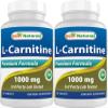 Best Naturals L-Carnitine 1000mg 60 Tablets (60 Count (Pack of 2)) view 1