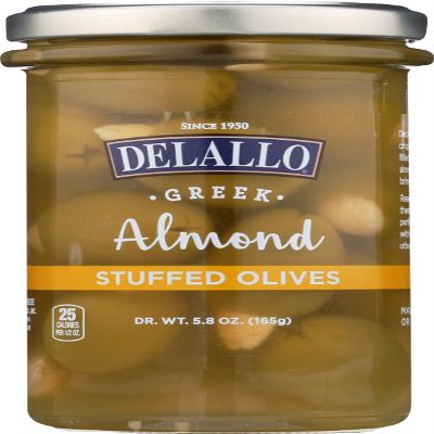 Delallo Olives Almond Stuffed, 5.82 Oz (Pack Of 6)
