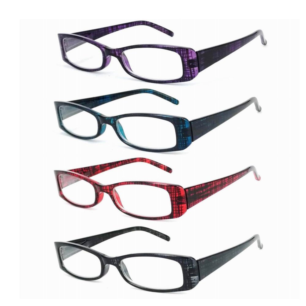 4-pack Women's Computer Readers - Blue Light Blocking Scratch Resistant Reading Glasses for Women (Precious Stones, 2.00)