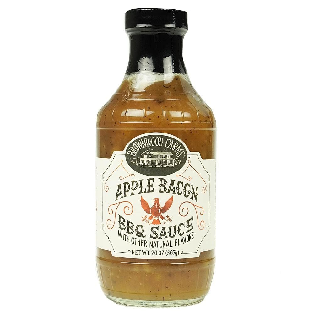 Brownwood Farms BBQ Sauce, Made in Small Batches, Sweet and Tangy, Great on Fries, Meatloaf, Burgers, Glaze, Real Ingredients 20oz (1 Count, Apple Bacon)
