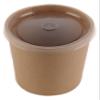 Disposable Kraft Paper Soup Containers with Plastic Lids - Paper Ice Cream Cups - Dessert Bowls , Frozen Yogurt Cups - Food Storage Containers, Microwavable and Freezer Safe Take Out (16oz, 150) view 1