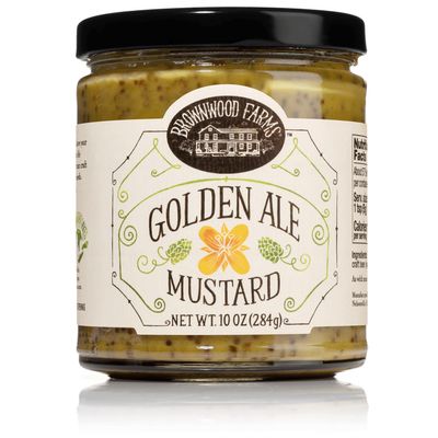 Brownwood Farms Flavored Mustard, Made in Small Batches, Sweet, Hot, Creamy and Delicious, From the Great Lakes Region (Golden Ale, 10 Ounce)