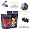 100 Pack Mylar Bags Smell Proof Bags, Resealable Stand Up Food Storage Bags Packaging Foil Pouch Bag with Clear Front Window for Cookies, Snack, Jewelry (8x12+4inch) view 3
