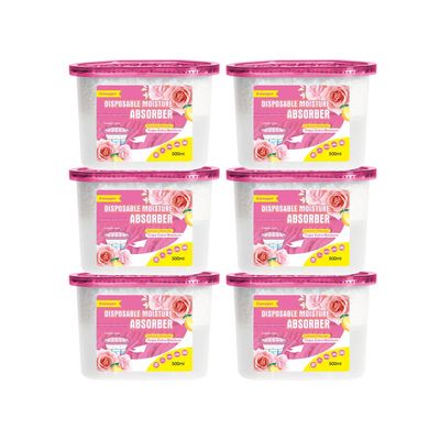 CANAGER Moisture Absorber Box, Lemon Rose-6 packs, Dehumidifier for Closet, Bedroom and Kitchen, Odor Eliminator,Moisture Absorber 12.5 oz.