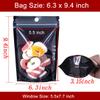 100 Pack Mylar Bags Smell Proof Bags, Resealable Stand Up Food Storage Bags Packaging Foil Pouch Bag with Clear Front Window for Cookies, Snack, Jewelry (6.3x9.4+3.15inch) view 3