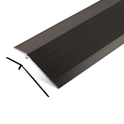 LJHU Threshold Transition Strips 90cm Door Edge Decoration, Rust-Proof Matte Finish Transition Strips for Sweeping Robot, Aluminium Flooring Accessory, Customizable Size (Color : Black)