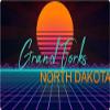 Grand Forks North Dakota 2 X 1.25-Inch Vinyl Decal Stiker Retro Neon Design view 1