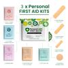 3 x Portable Travel Size First Aid Kit | Perfect for Home, Office, Car, School, Business, Travel, Hiking, Hunting, and Outdoors | Individually Wrapped (Under The Sea/Unicorns/Dinosaurs) view 2