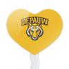 DePauw University Secondary Logo Heart Love Cupcake Picks Toppers Decoration Set of 6 view 2