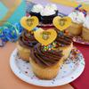 DePauw University Secondary Logo Heart Love Cupcake Picks Toppers Decoration Set of 6 view 4