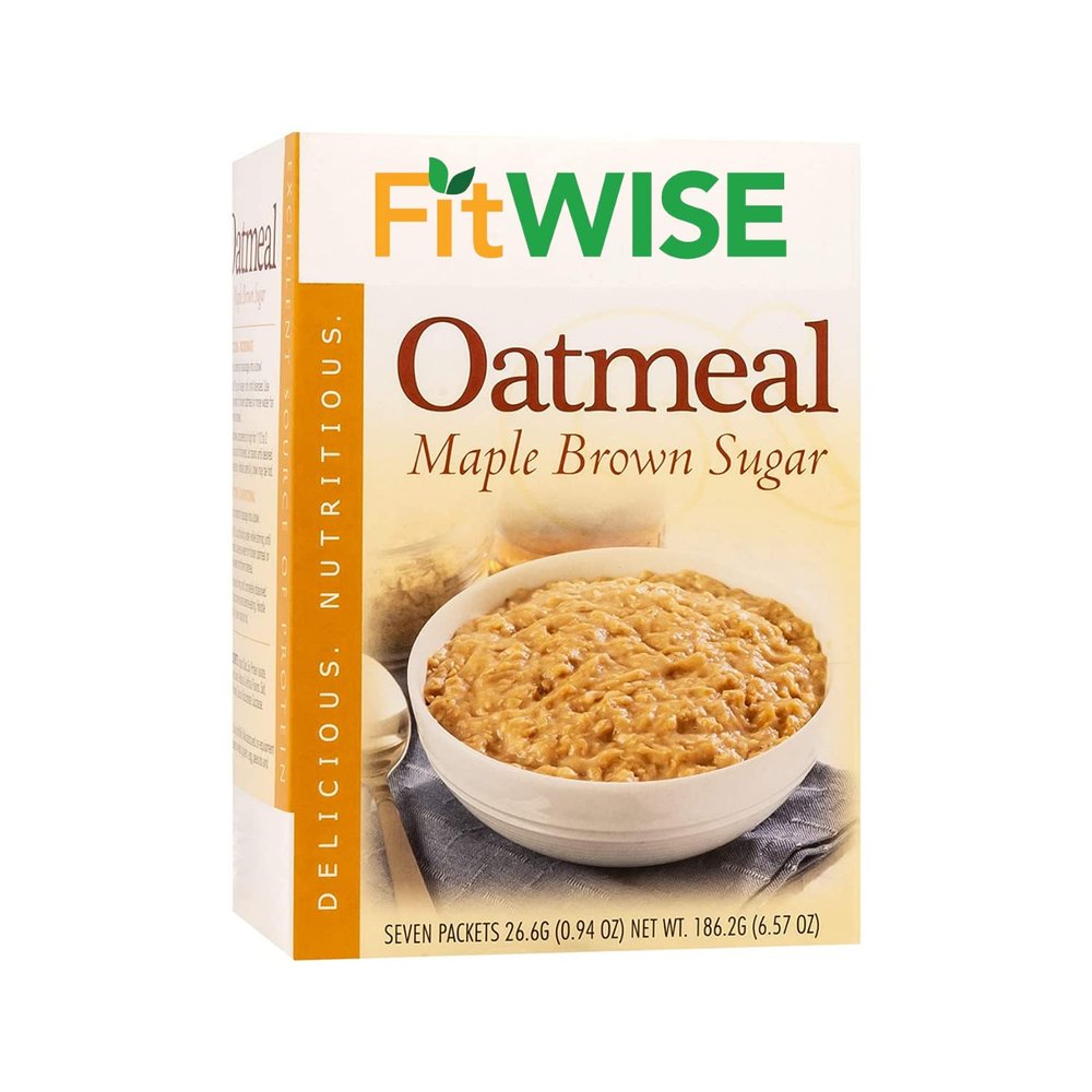 FITWISE - High Protein Oatmeal, 15g Protein, Low Carb, Low Calorie, Low Fat, Sugar Free, Keto Friendly, Ideal Protein Compatible, 7 Servings Per Box (Maple Brown Sugar)