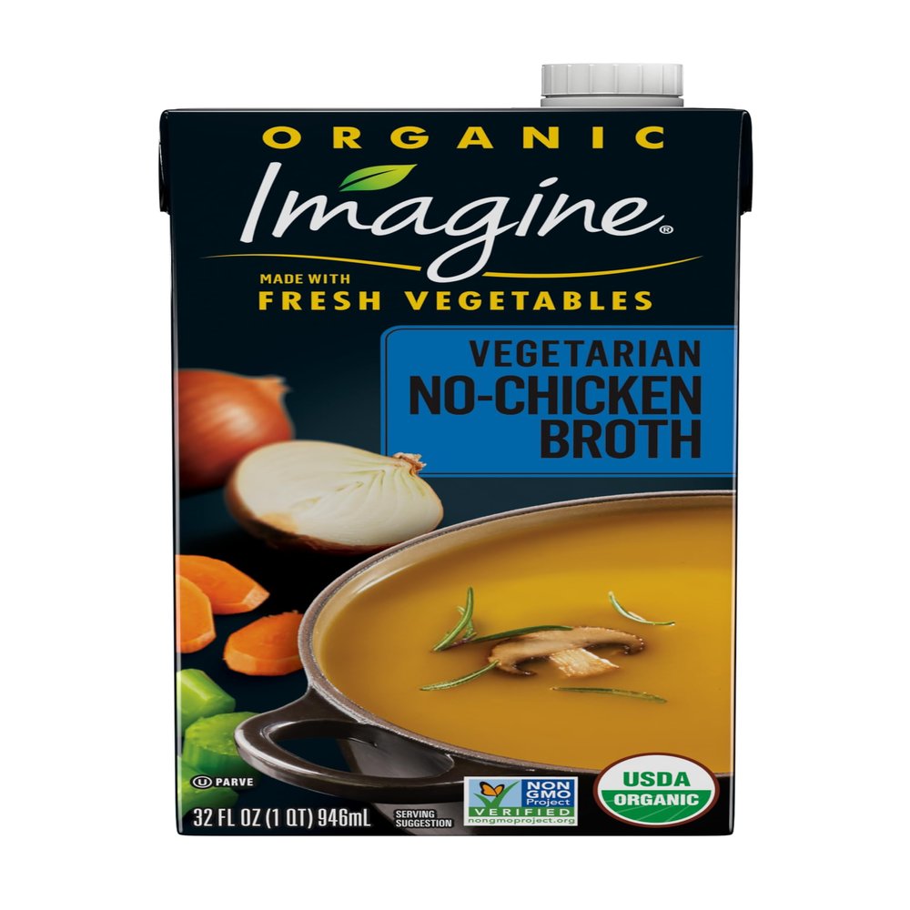 Imagine Organic Vegetarian No-Chicken Broth, 32 fl oz (Pack of 6)