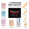 3 x Portable Travel Size First Aid Kit | Perfect for Home, Office, Car, School, Business, Travel, Hiking, Hunting, and Outdoors (Under The Sea/Black/Dinosaurs) view 2