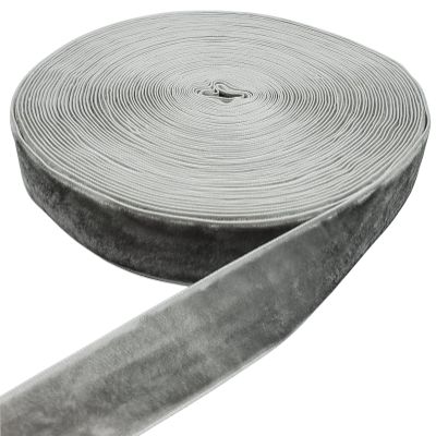 15 Yards Velvet Ribbon Spool, for Wedding, Gift Wrapping, Hair Bows, Home Decorating (1in, Gray)
