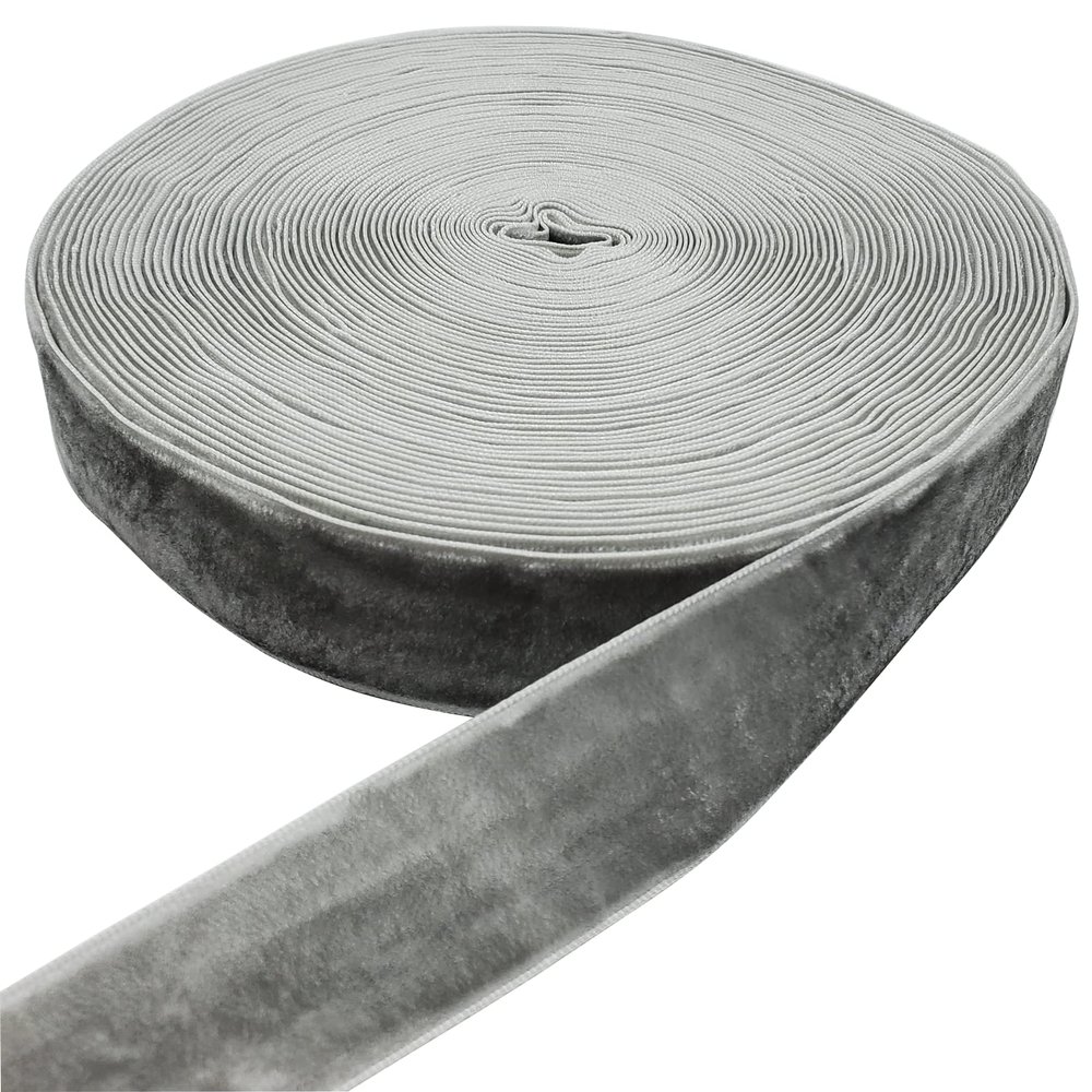 15 Yards Velvet Ribbon Spool, for Wedding, Gift Wrapping, Hair Bows, Home Decorating (1in, Gray)