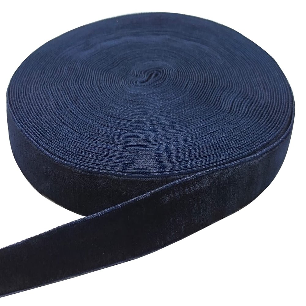 15 Yards Blue Velvet Ribbon Spool, for Wedding, Gift Wrapping, Hair Bows, Home Decorating (5/8in, Dark Blue)