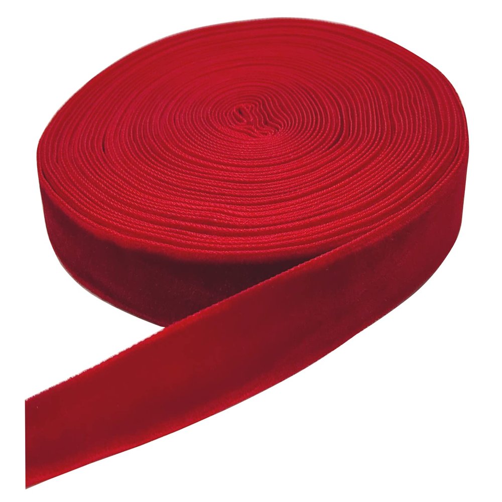 15 Yards Red Velvet Ribbon Spool, for Wedding, Gift Wrapping, Hair Bows, Home Decorating (5/8in, Red)