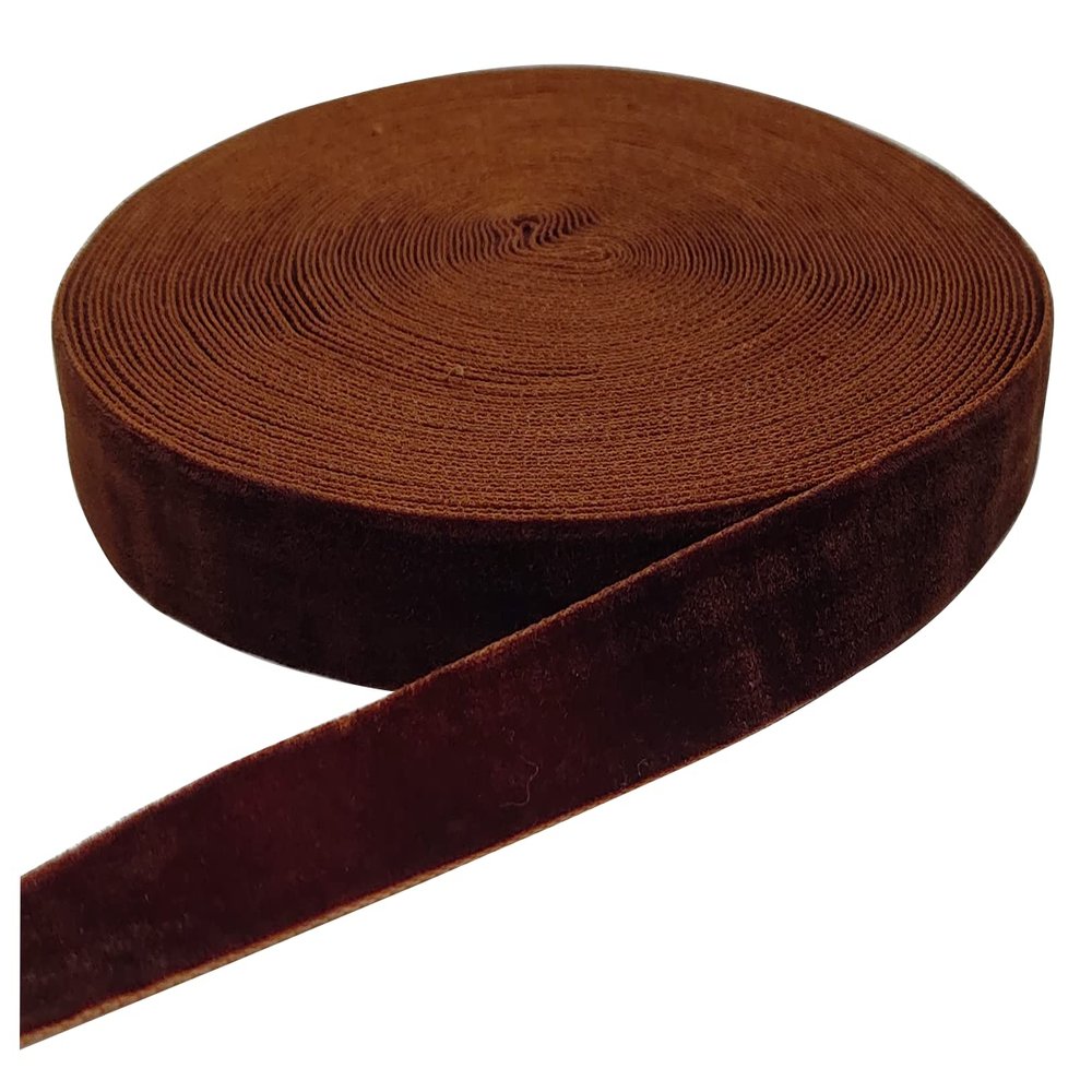 15 Yards Coffee Velvet Ribbon Spool, for Wedding, Gift Wrapping, Hair Bows, Home Decorating (3/8in, Coffee)