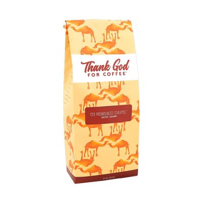 Thank God for Coffee It's Pronounced Caramel Medium Roast (Whole Bean) 12 ounces
