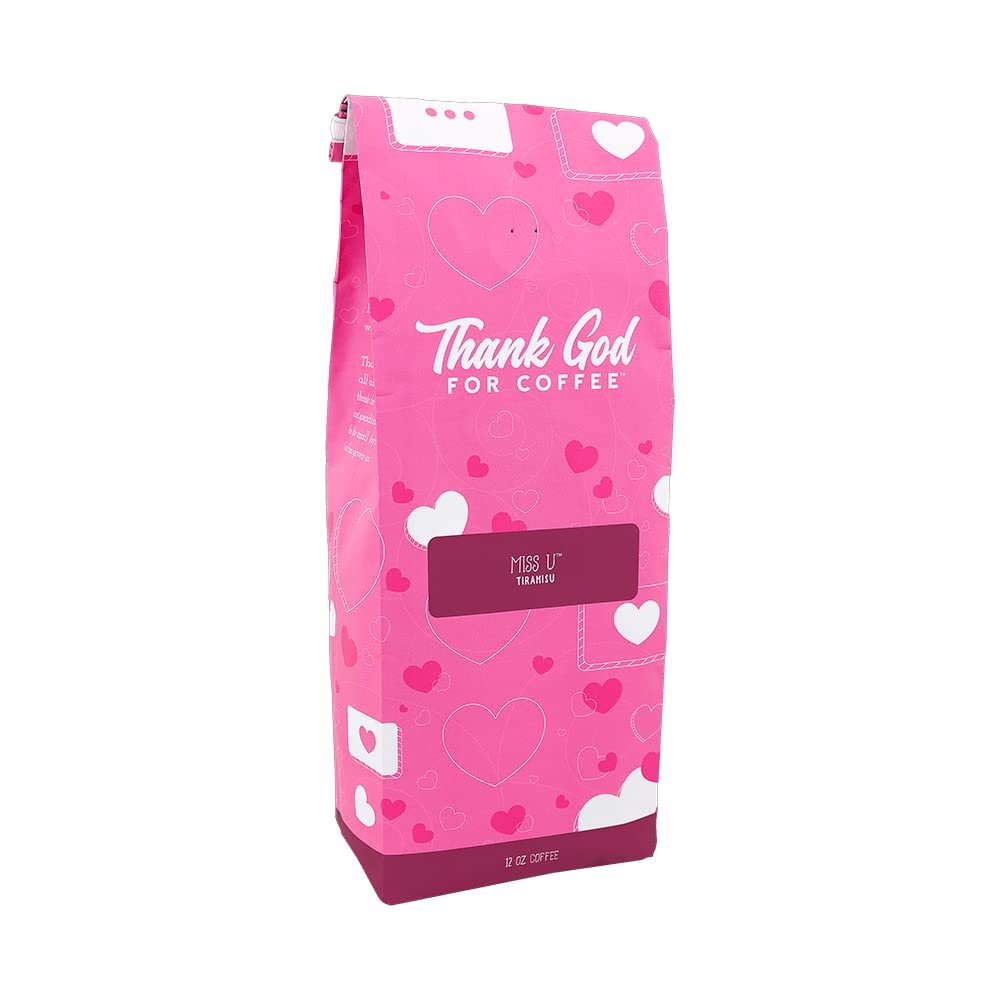 Thank God for Coffee, Tiramisu Flavored Coffee - Medium Roast Whole Bean, 12oz - Ethically Sourced Arabica Beans, Valentines Day Gift for Coffee Lovers