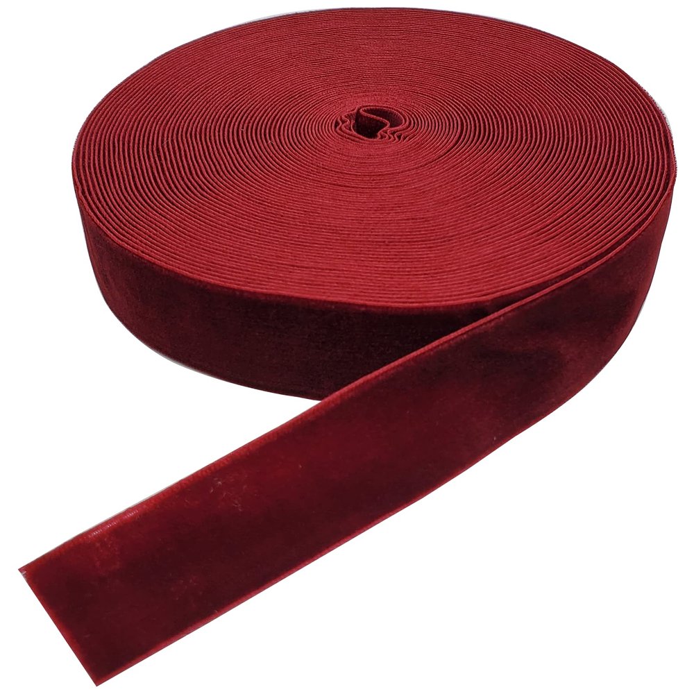 15 Yards Velvet Ribbon Spool, for Wedding, Gift Wrapping, Hair Bows, Home Decorating (1in, Wine)