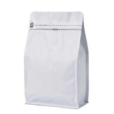 50 Pack Coffee Bags with Aluminum Foil and Degassing Valve, Resealable High Barrier Storage Bags, Odor-Proof for Coffee Beans, Stand Up Coffee Pouch, Flat Bottom (Medium-12OZ, White)