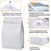 50 Pack Coffee Bags with Aluminum Foil and Degassing Valve, Resealable High Barrier Storage Bags, Odor-Proof for Coffee Beans, Stand Up Coffee Pouch, Flat Bottom (Medium-12OZ, White) view 3