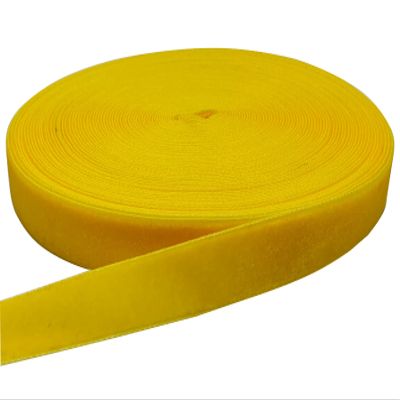 15 Yards Yellow Velvet Ribbon Spool, for Wedding, Gift Wrapping, Hair Bows, Home Decorating (5/8in, Yellow)