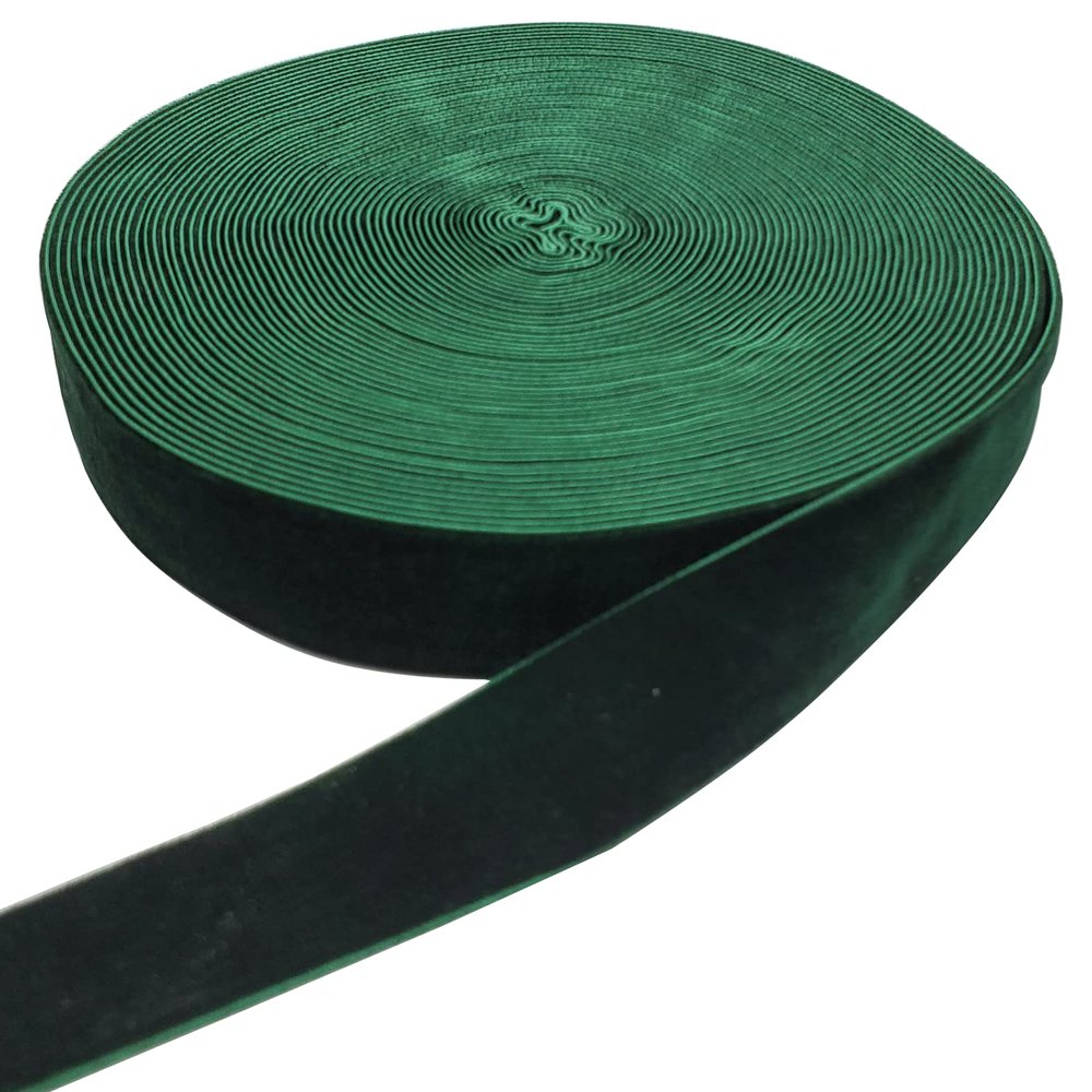 15 Yards Velvet Ribbon Spool, for Wedding, Gift Wrapping, Hair Bows, Home Decorating (1in, Green)