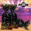100 Pieces Black and Gold Cellophane Bags 10.8 x 5 inch Plastic Party Treat Bags Candy Goody Treat Bag with 100 Gold Twist Ties for Back to School Graduation Birthday Wedding Retirement Party Supplies view 3