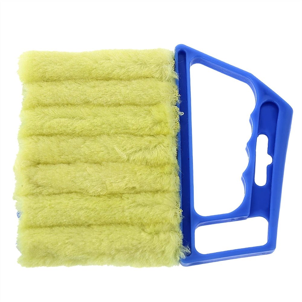 7 Teeth Shutter Cleaner Brush Venetian Blind Cleaner Window Removable Washable Dust Collector Microfiber Cleaning Cloth Tools for Window Shutters Air Conditioner Awnings Siding Car Fan