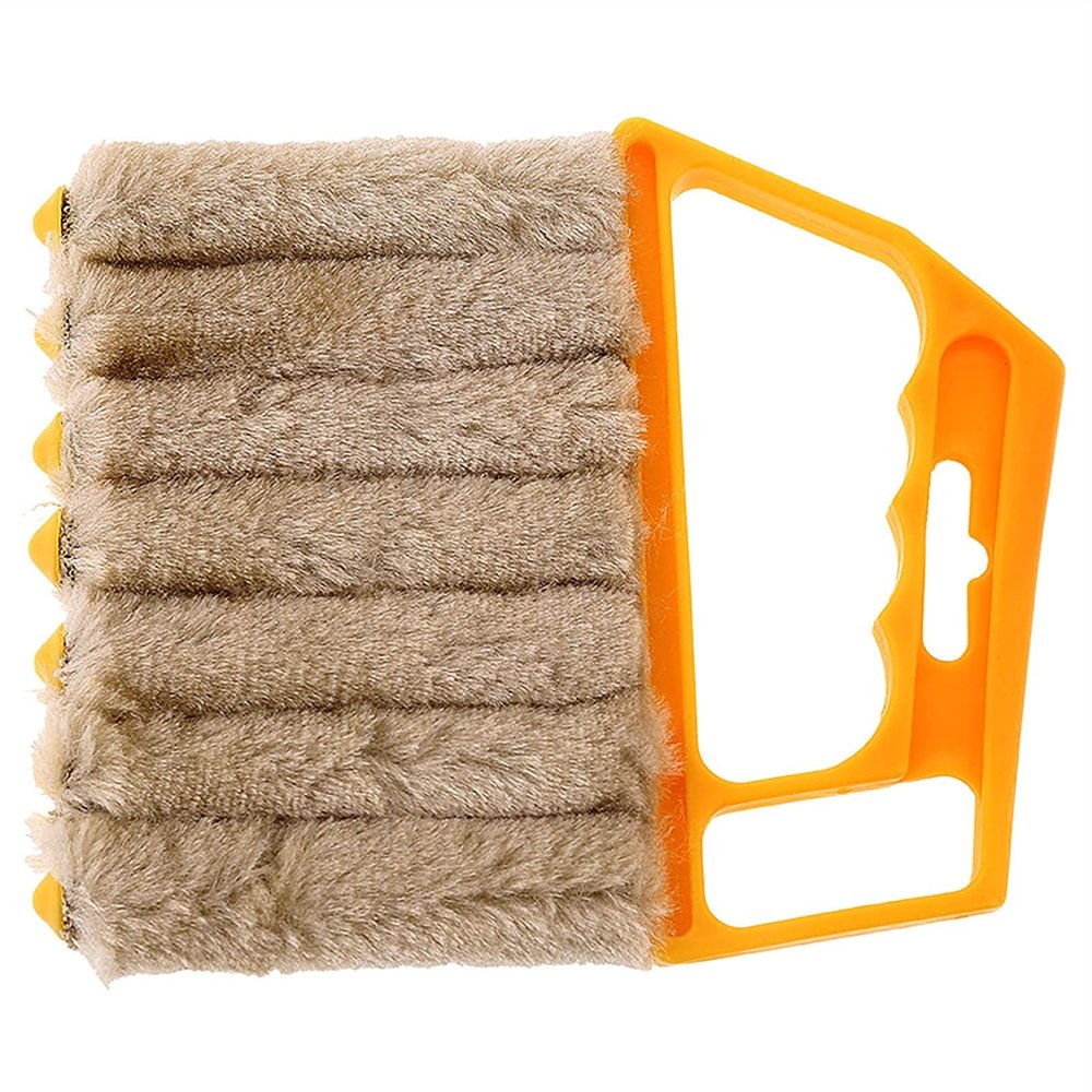 7 Teeth Shutter Cleaner Brush Venetian Blind Cleaner Window Removable Washable Dust Collector Microfiber Cleaning Cloth Tools for Window Shutters Air Conditioner Awnings Siding Car Fan