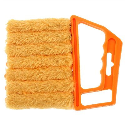 7 Teeth Shutter Cleaner Brush Venetian Blind Cleaner Window Removable Washable Dust Collector Microfiber Cleaning Cloth Tools for Window Shutters Air Conditioner Awnings Siding Car Fan