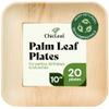 Chic Leaf Palm Leaf Disposable Bamboo Plates  Square, Biodegradable & Compostable Party Plates for Weddings, Parties & Events, Rustic Table Setting (10", 20 Pack) view 1