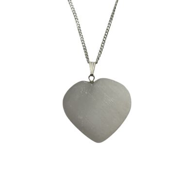VIE Naturals Crystal Heart Pendant, 3cm, Selenite