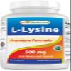 Best Naturals L-Lysine 500 mg 250 Tablets (250 Count (Pack of 2)) view 1