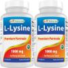 Best Naturals L-Lysine 1000mg 180 Tablets (180 Count (Pack of 1)) (2 Bottles) view 1