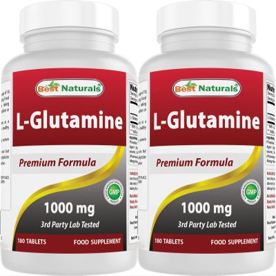 Best Naturals L-Glutamine 1000 mg 180 Tablets (180 Count (Pack of 2))