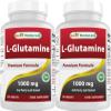 Best Naturals L-Glutamine 1000 mg 180 Tablets (180 Count (Pack of 2)) view 1