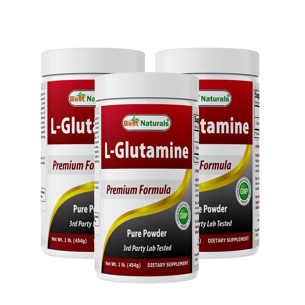 Best Naturals L-Glutamine Pure Powder 1 LB (1 LB (Pack of 3))