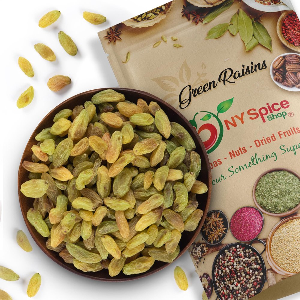 NY SPICE SHOP Dried Green Raisins 3 lbs.(Pound) Naturally Sweet Dried Fruit - Gourmet Savory Flavor - No Added Sugar - Premium Dried Raisins - Fresh Dried Fruits for Baking & Smoothies