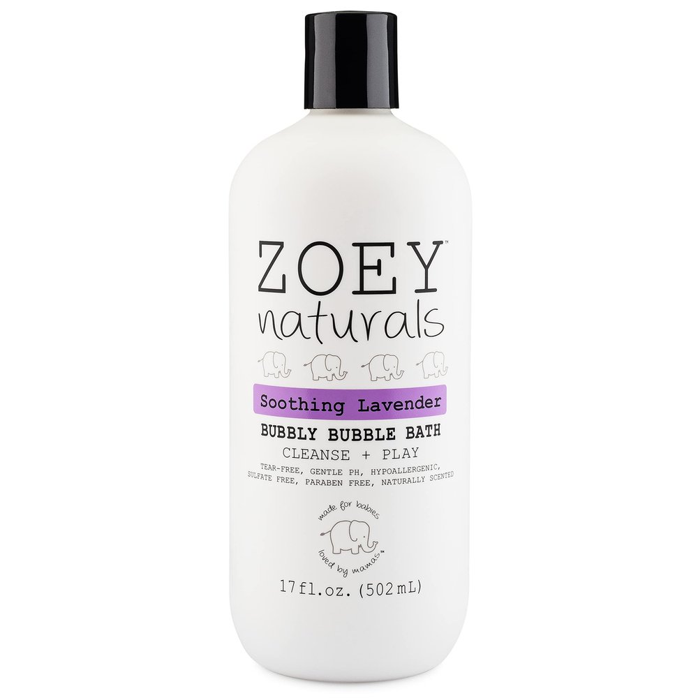 Zoey Naturals - Soothing Lavender Bubble Bath for Kids & Babies, Tear-Free Moisturizing Toddler Soap with Aloe & Avocado Oil for Calm Experience - Made in USA, 17 oz