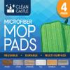 Mops for Floor Cleaning - Dual Action Microfiber Mop for Swiffer WetJet - Wet/Dry Dust Mop for Hardwood Floors - Reusable, Machine Washable, Eco-Friendly, 4 Pack view 2