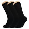 AWS/American Made Black Diabetic Crew Socks for Men Loose Fit Socks with Non Binding Top 3 Pairs (Socks Size 13-15) view 3