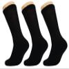 AWS/American Made Black Diabetic Crew Socks for Men Loose Fit Socks with Non Binding Top 3 Pairs (Socks Size 10-13) view 1