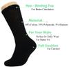 AWS/American Made Black Diabetic Crew Socks for Men Loose Fit Socks with Non Binding Top 3 Pairs (Socks Size 10-13) view 2